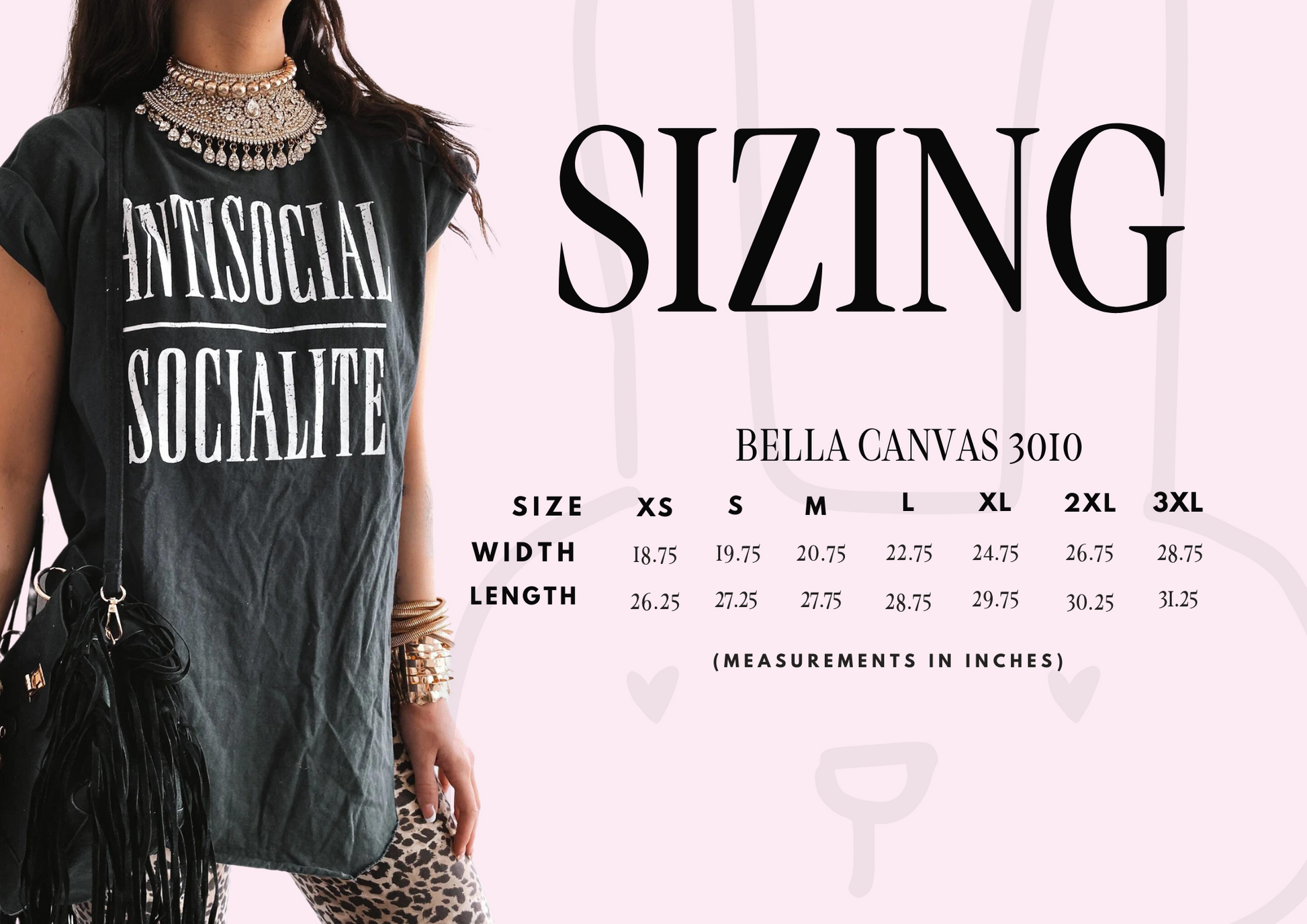 Bella Canvas Size Chart - House Of Kensington