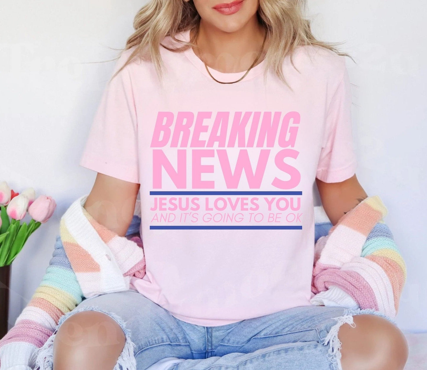 Breaking News Jesus Loves You Tee